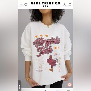 NWT Girl Tribe Co Virginia Tech Crewneck Sweatshirt